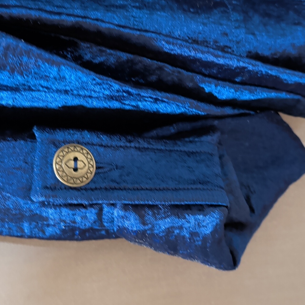 Shiny Blue Button-Up Jacket 14 - Picture 6 of 10